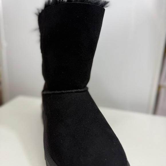 Women BOOTS WITH BOW fur line  2060 black - Picture 3 of 6